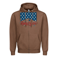 Chestnut America Zipper Hoodie - MaliasSmallBusiness
