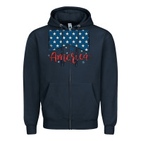 Navy America Zipper Hoodie - MaliasSmallBusiness