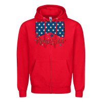 Red America Zipper Hoodie - MaliasSmallBusiness
