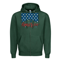 Sports Green America Zipper Hoodie - MaliasSmallBusiness