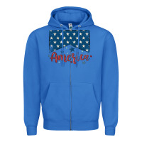 True Royal America Zipper Hoodie - MaliasSmallBusiness
