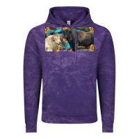 Cloud Purple Charolais and black angus bull with sunflower and leopard Vintage Hoodie - RanaPortraitStore