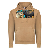 Vintage Camel Charolais and black angus bull with sunflower and leopard Vintage Hoodie - RanaPortraitStore
