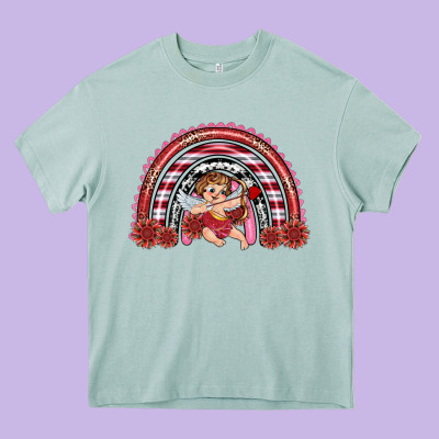 Heavy Core Tee valentine's day cupid rainbow