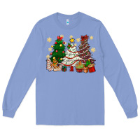 Colony Blue Cake Christmas trees Long Sleeve Tee - NancyCooperArtShop