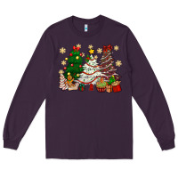 Plum Cake Christmas trees Long Sleeve Tee - NancyCooperArtShop