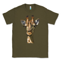 Army Green giraffe head Classic Tee - LillyAllenDesigns