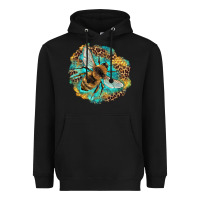 Black leopard honeycomb with bee Heavyweight Hoodie - Artiststas