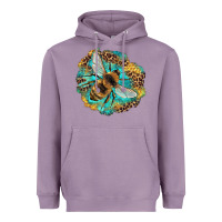 Lavender leopard honeycomb with bee Heavyweight Hoodie - Artiststas