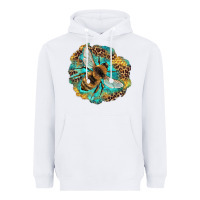 Leopard Honeycomb With Bee Heavyweight Hoodie | Teevron
