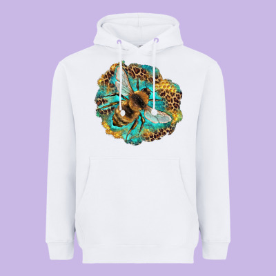 Leopard Honeycomb With Bee Heavyweight Hoodie Designed By Artiststas