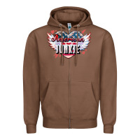 Chestnut American junkie Zipper Hoodie - NancyCooperArtShop