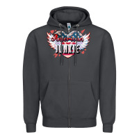 Smoke American junkie Zipper Hoodie - NancyCooperArtShop