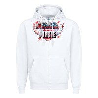 White American junkie Zipper Hoodie - NancyCooperArtShop