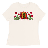Bone lady of Guadalupe cactus rose Ladies Tee - JahusDesignShop