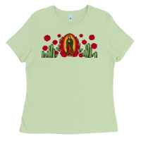 Matcha lady of Guadalupe cactus rose Ladies Tee - JahusDesignShop