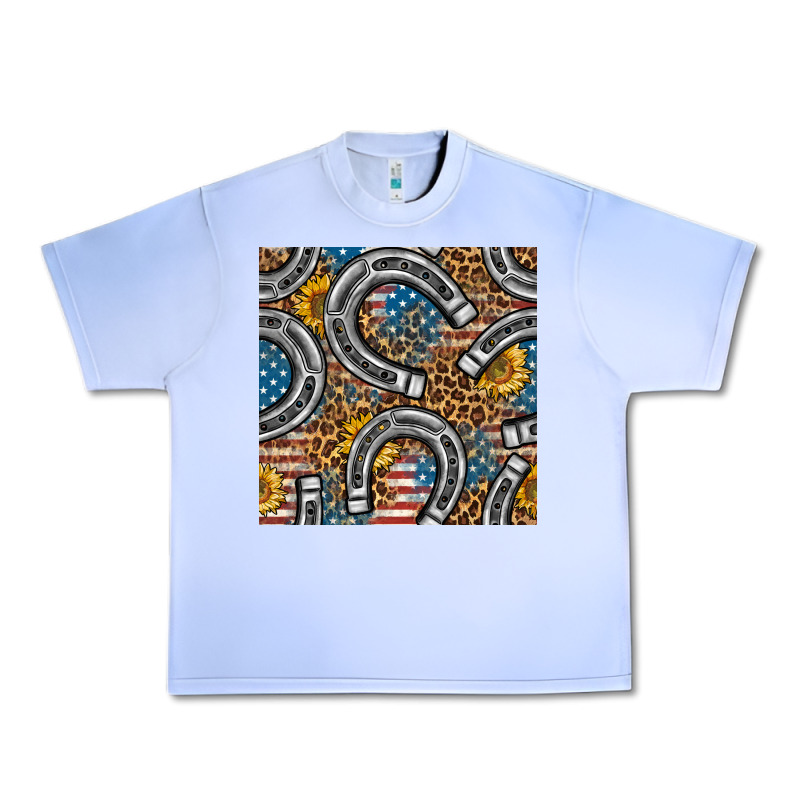 American Flag Horseshoe Deamless Pattern Urban Heavy Tee by BundleAndBundleShop | Teevron