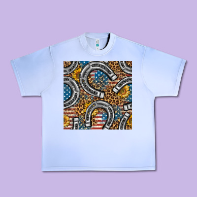 American Flag Horseshoe Deamless Pattern Urban Heavy Tee Designed By Bundleandbundleshop