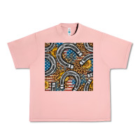 Salmon American Flag Horseshoe Deamless Pattern Urban Heavy Tee - BundleAndBundleShop