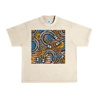 Sandshell American Flag Horseshoe Deamless Pattern Urban Heavy Tee - BundleAndBundleShop