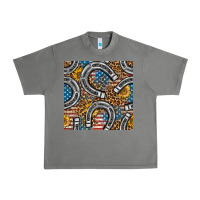 Tornado American Flag Horseshoe Deamless Pattern Urban Heavy Tee - BundleAndBundleShop