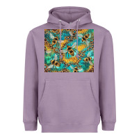 Lavender honeycomb and bees with leopard Heavyweight Hoodie - Artiststas