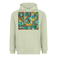 Matcha honeycomb and bees with leopard Heavyweight Hoodie - Artiststas