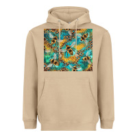 Mushroom honeycomb and bees with leopard Heavyweight Hoodie - Artiststas