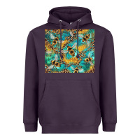 Plum honeycomb and bees with leopard Heavyweight Hoodie - Artiststas
