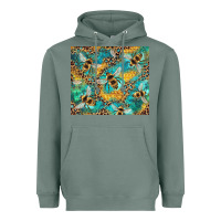 Sage honeycomb and bees with leopard Heavyweight Hoodie - Artiststas