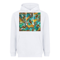 White honeycomb and bees with leopard Heavyweight Hoodie - Artiststas