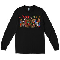 Black Christmas Army Mom Long Sleeve Tee - NancyCooperArtShop