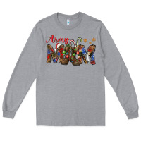 Heather Grey Christmas Army Mom Long Sleeve Tee - NancyCooperArtShop