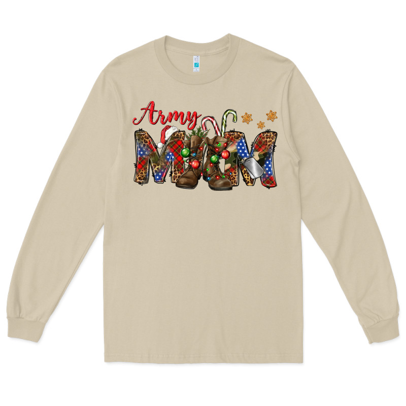 Christmas Army Mom Long Sleeve Tee by NancyCooperArtShop | Teevron