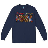 Navy Christmas Army Mom Long Sleeve Tee - NancyCooperArtShop