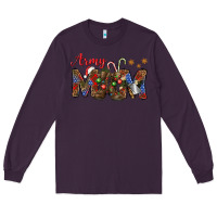 Plum Christmas Army Mom Long Sleeve Tee - NancyCooperArtShop