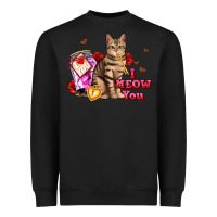 Black i meow you Heavyweight Sweatshirt - AdoDesignShop