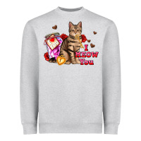 Heather Grey i meow you Heavyweight Sweatshirt - AdoDesignShop