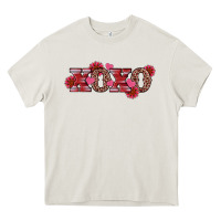 Cream valentine's day xoxo sunflower heart Heavy Core Tee - RanaPortraitStore