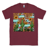 Burgundy western cactus and sunflowers Classic Tee - Jasminsmagicworld
