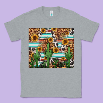 Western Cactus And Sunflowers Classic Tee Designed By Jasminsmagicworld