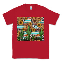 Red western cactus and sunflowers Classic Tee - Jasminsmagicworld