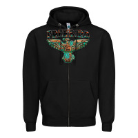 Black aztec free bird Zipper Hoodie - NancyCooperArtShop