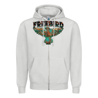 Dove Grey aztec free bird Zipper Hoodie - NancyCooperArtShop