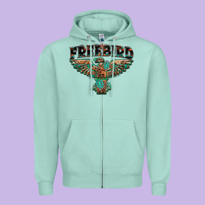Aztec Free Bird Zipper Hoodie Designed By Nancycooperartshop