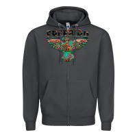 Smoke aztec free bird Zipper Hoodie - NancyCooperArtShop