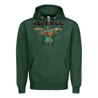 Sports Green aztec free bird Zipper Hoodie - NancyCooperArtShop