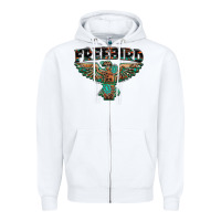 White aztec free bird Zipper Hoodie - NancyCooperArtShop