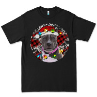 Black pitbull and buffalo plaid Premium Tee - RanaPortraitStore