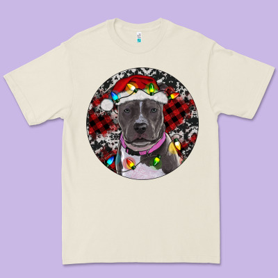 Pitbull And Buffalo Plaid Premium Tee Designed By Ranaportraitstore